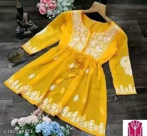 Chic Yellow Embroidered Top