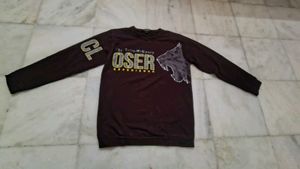 Graphic Print Maroon Sweatshirt
