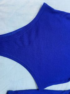 BLUE RIBBED BODYSUIT