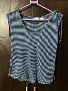 Striped Tie-Shoulder Top