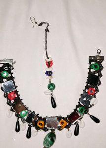 Unique Beaded Necklace & Earring Set