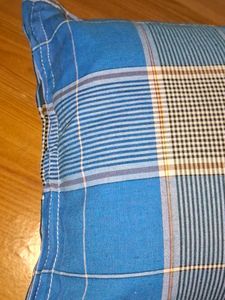 Blue Plaid Throw Pillow