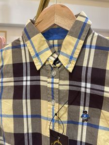 Checkered Casual Shirt with teddy bear embroidery