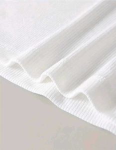 White Ribbed Cropped Tank Top