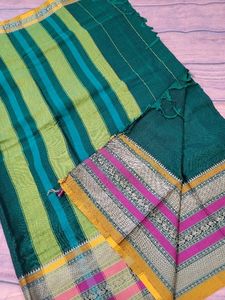 Green Narayanpet Cotton Saree
