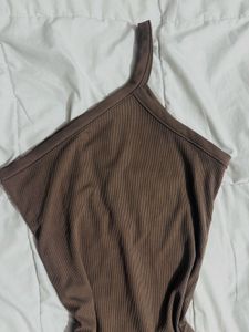 Mocha One-Shoulder Bodycon Dress
