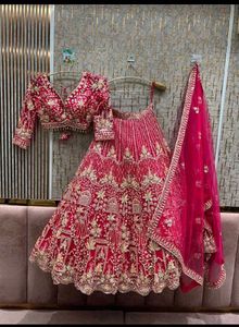 Stunning Teal Gold Embroidered Lehenga Set