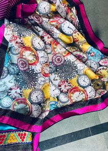 Clock Desgine Saree