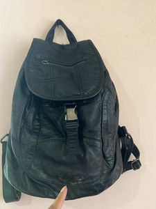 Black Soft Backpack With Adjustable Straps