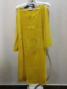 Yellow Embellished Kurti