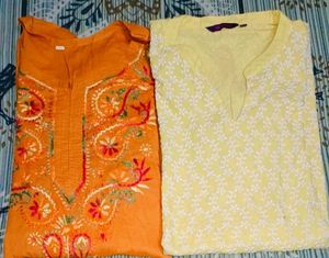 Chikankari Kurtis - Set of 2