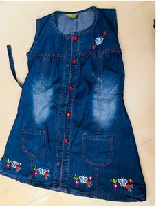 jeans dress  for kid of 5 to 7 years