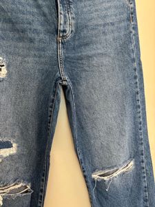 FOREVER 21 RIBBED DETAILED HIGH WAIST JEANS