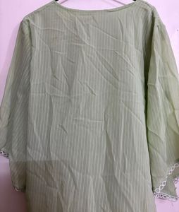 Mint Green Striped Blouse