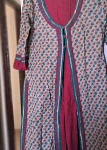 Multicolour   Aangrakha Style Kurti. Two Piece