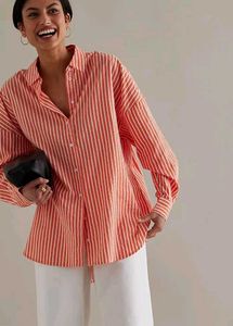 Striped Orange korean Shirt