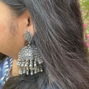 Oxidized Jhumka Earrings