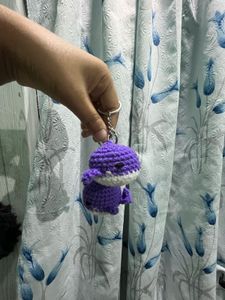 Crochet Whale Keychain