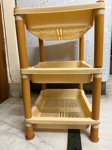 Beige 3-Tier Storage Rack