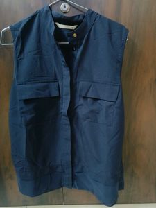 Sleeveless Navy Blue Top