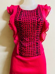 Korean Baby Pink Designer One Piece💝