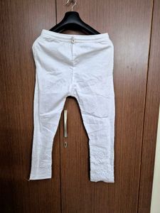 White Stretchable Pants For Women | 34