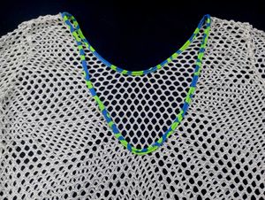 White Fishnet Top mesh crochet crop to