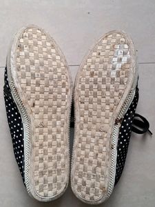 Charcoal Black Casual Shoes With Star Prints