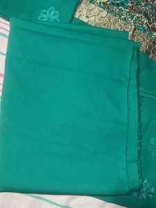 Green Embroidered unstitched Dress Material