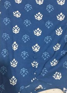 Blue Printed Short Kurti
