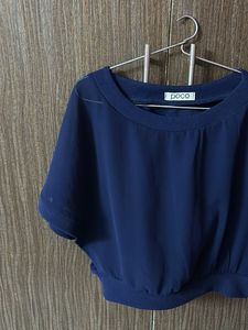 Navy Blue Poco Top - Flowy Fit
