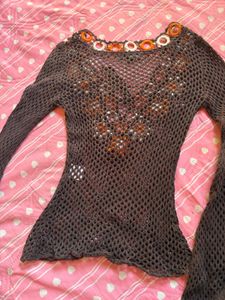 Vero Moda Crochet Knit Top