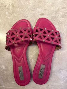 Rosso Brunello Pink Studded Flats
