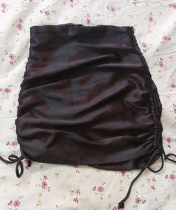 Black Satin Two-Piece Set