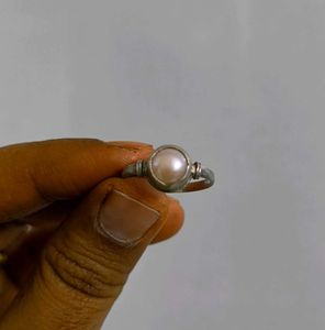 Real Pearl And Silver Ring