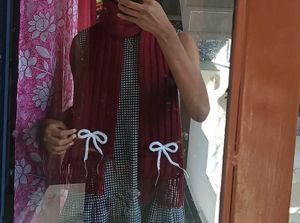 Burgundy Bow Scarf