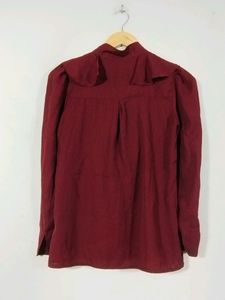 Maroon High Neck Casual Top (Women)
