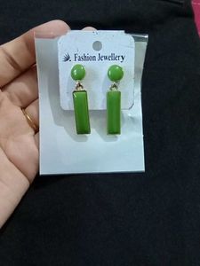 Green Statement Earrings