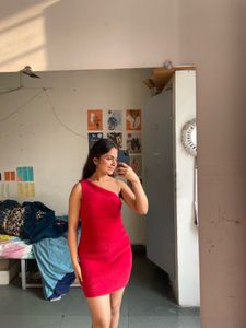 Red One-Shoulder Mini Dress
