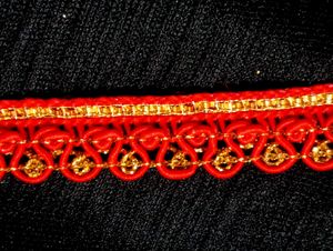 Red And Golden Designer Lace