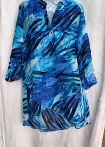 13412. Stylish Blue Tunic Top