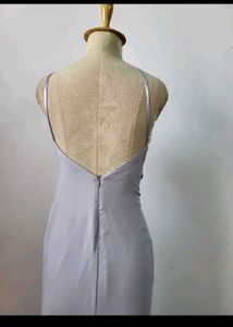 Elegant Silver Evening Gown