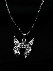 Skull Wing Pendant Necklace