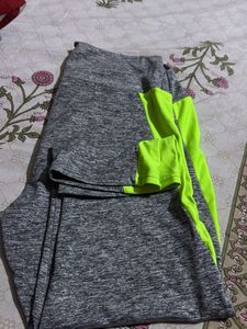 Gray Active Wear Capri For Running