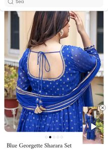 Blue &amp; Gold Kurta Set- Fixed Price