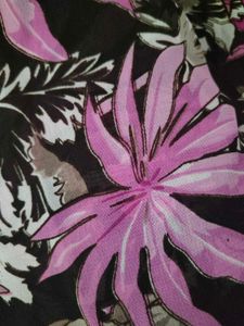 Beautiful Brown And Pink Floral Printed Saree