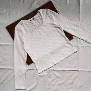 Square Neck Long Sleeve Top