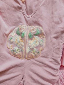 Pink Embroidered Top