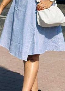 Blue Shirtdress with Tie Waist