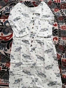 White Printed Kurta